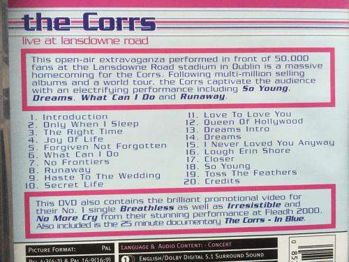 DVD - The Corrs Live At Lansdowne Road