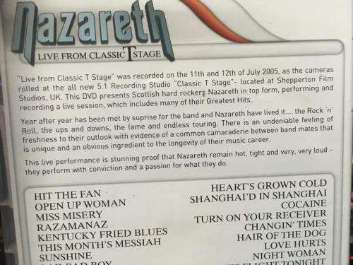 DVD - Nazareth Live From Classic Stage
