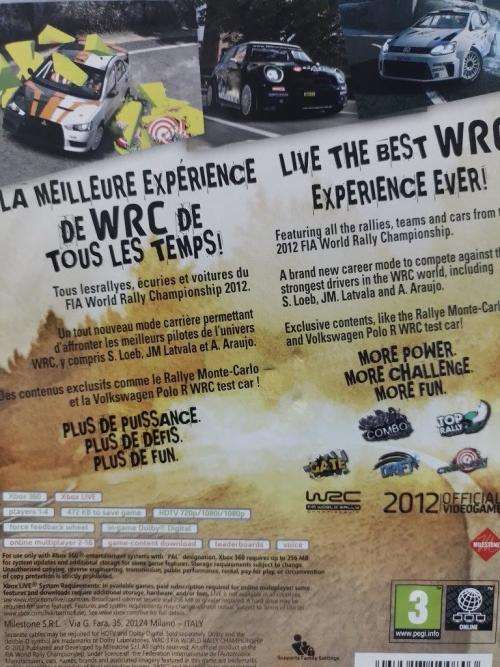 Xbox 360 - WRC FIA World Rally Championship 3