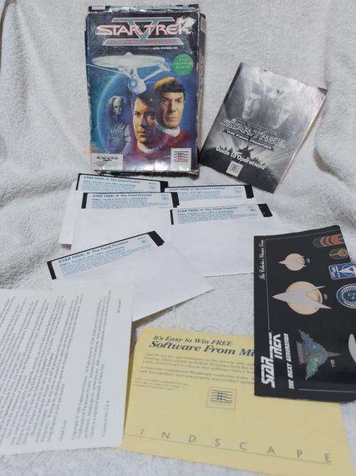 PC - Star Trek V The Final Frontier  (Big Boxed Game) (Retro) - IBM 5.25 Floppy Disks