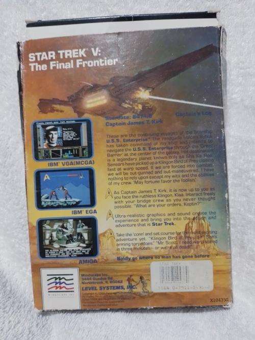 PC - Star Trek V The Final Frontier  (Big Boxed Game) (Retro) - IBM 5.25 Floppy Disks