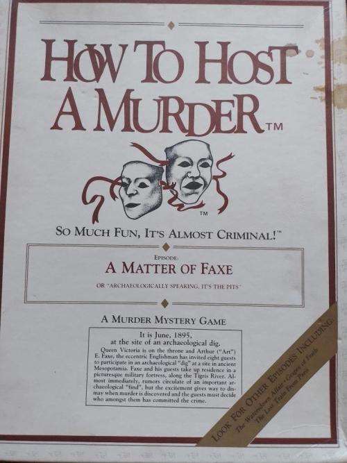 Vintage How to Host a Murder A Matter of Faxe Board Game 1986
