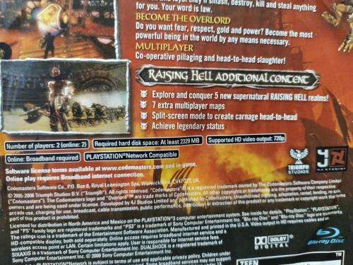 PS3 - Overlord Raising Hell