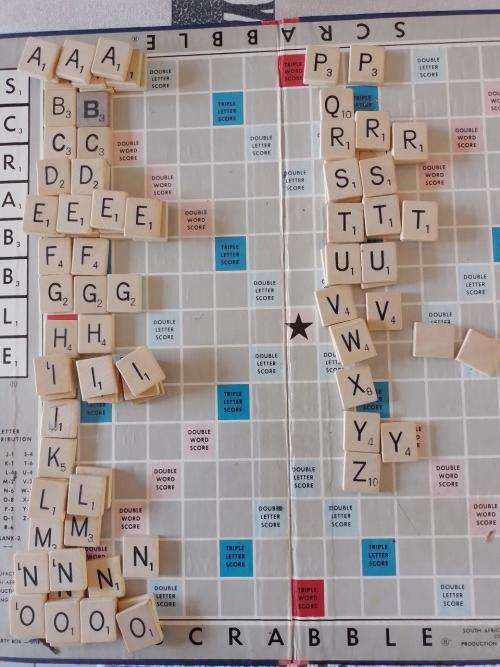 Vintage Scrabble - Made in RSA - Leon Toys (PTY) LTD Wooden Tiles and Holders