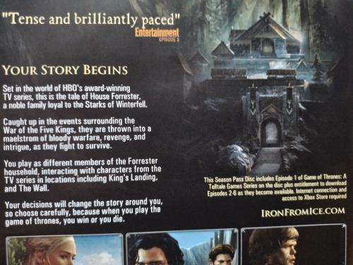 Xbox 360 - Game of Thrones A Telltale Series