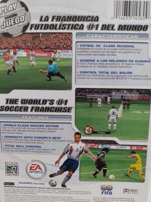 Xbox - FIFA Soccer 2003 (NTSC Game - Will not work on PAL systems)