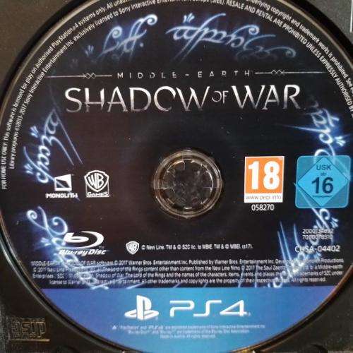 PS4 - Middle Earth Shadow of War (Disc only)