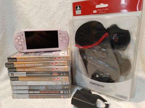 PSP 3004 Blossom Pink, 4GB Memory Card, Charger, 5 Games + 4 UMD Music videos + Starter Kit