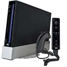 Nintendo Wii - Black, Controller, Nunchuck, PSU, Sensor, Cables Stand, Silicone Controller Sleeve