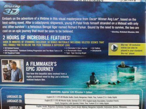 Blu-ray3D - Life of PI 3D 2 Disc Collectors Edition