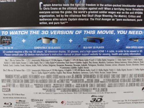 Blu-ray3D - Captain America The First Avenger Limited 3D Edition 3D + DVD