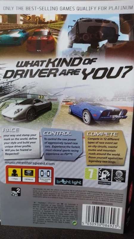 PSP - Need For Speed Shift - Platium