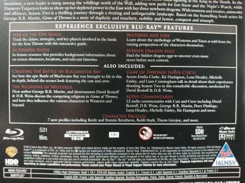 Blu-ray - Game of Thrones - The Complete Second Season