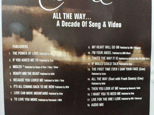 DVD - Celine Dion - All the Way - A Decade of Song & Video
