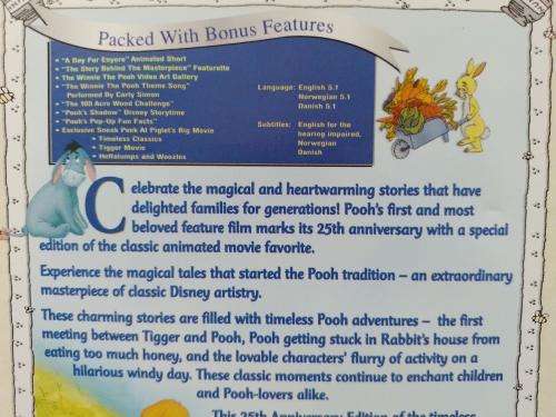 DVD - Walt Disney`s The Many Adventures of  Winnie the Pooh 25th Anniversary Edition