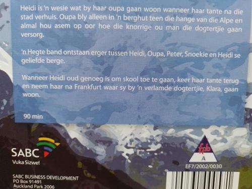 DVD - Heidi 1 Heidi in die berge