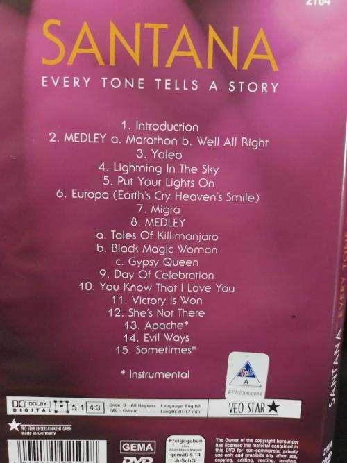 DVD - Santana - Every Tone Tells A Story