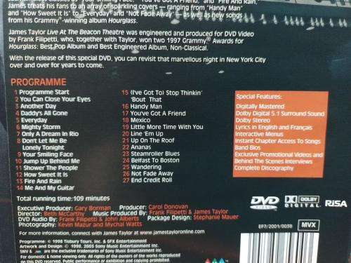 DVD - James Taylor Live At The Beacon Theatre