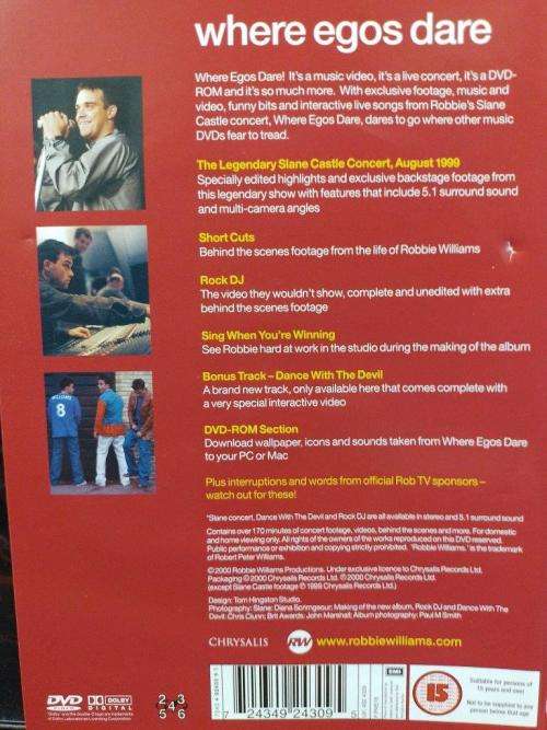DVD - Robbie Williams - Where Egos Dare
