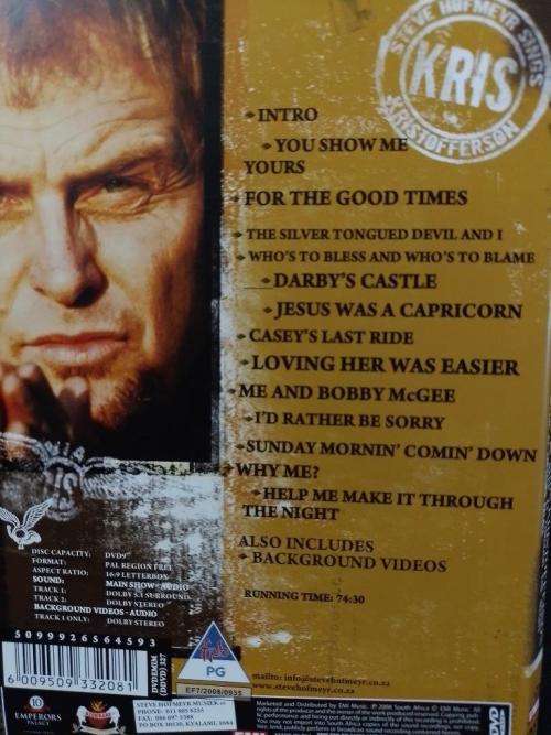 DVD - Steve Hofmeyr Sings Kris Kristofferson