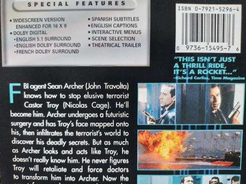 DVD - Face Off - Travolta - Cage
