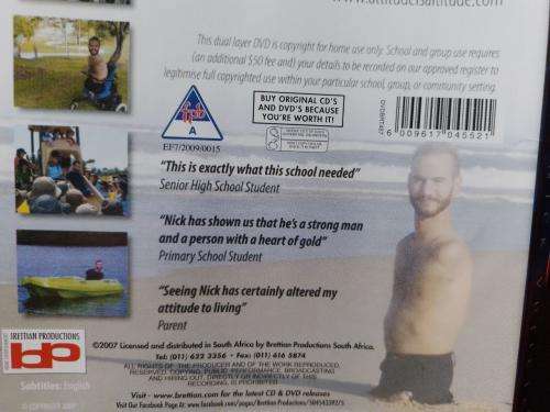 DVD - Nick Vujicic No Arms No Legs No Worries