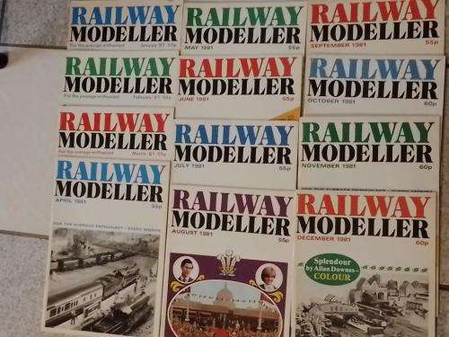 Job Lot Vintage Railway Modeller Magazines 1981 12 Issues January to December