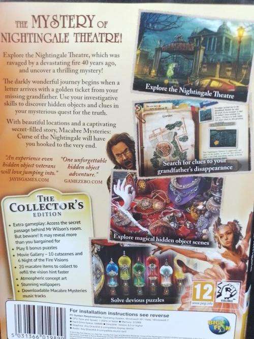PC - Macabre Mysteries Curse of the Nightingale  - Hidden Object Game