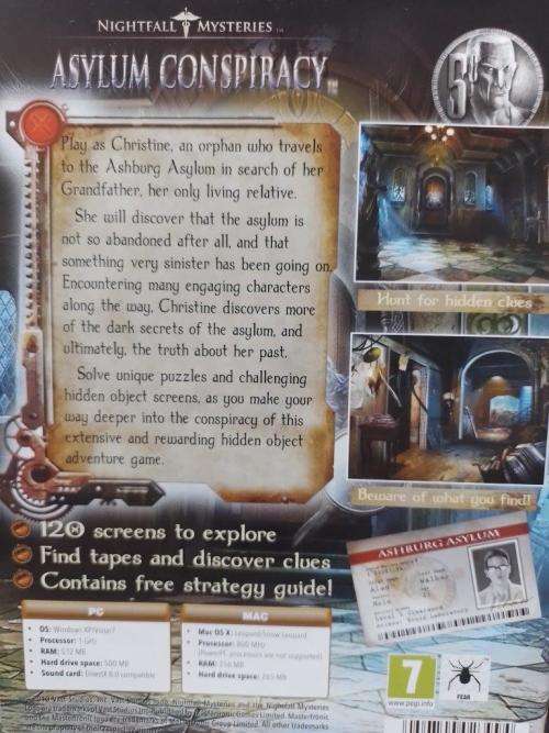 PC - Nightfall Mysteries Asylum Conspiracy  - Hidden Object Game