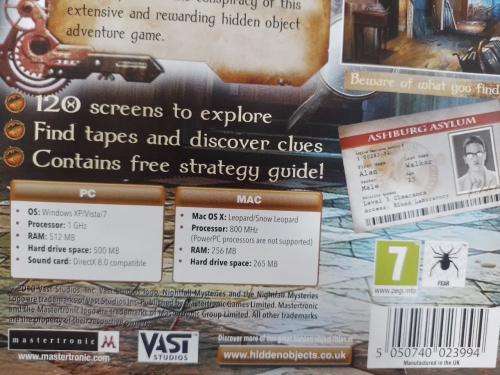 PC - Nightfall Mysteries Asylum Conspiracy  - Hidden Object Game
