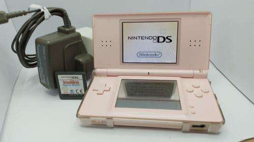 Nintendo DS Lite Pink, c/w Stylus, Charger + Imagine Figure skater cartridge.