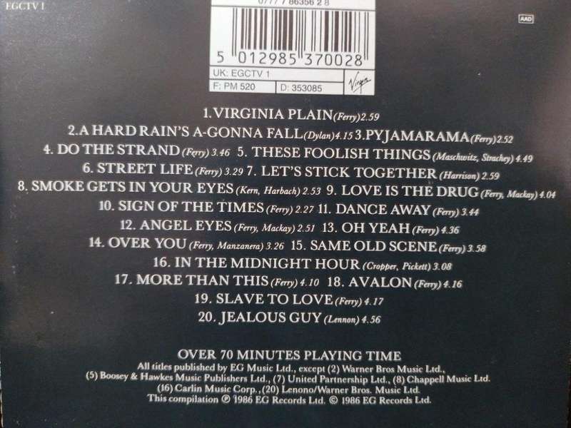 CD - Bryan Ferry - Roxy Music 20 Great Hits