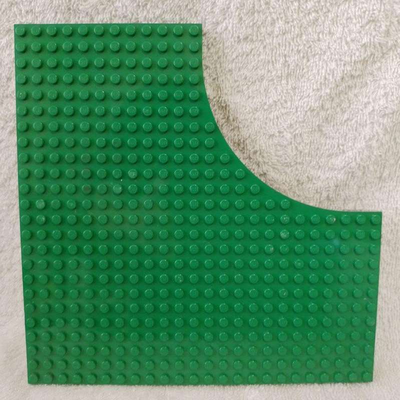 Genuine LEGO base plate 24 x 24 stud with half round similar thickness to a standard brick