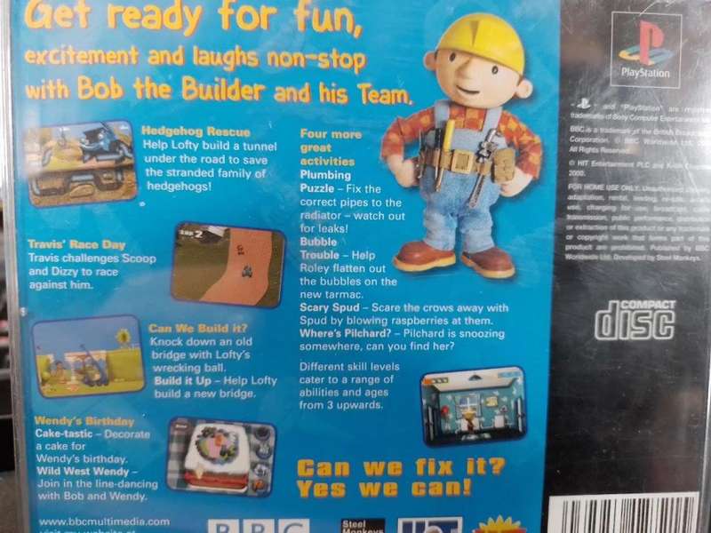 PS1 - Bob The Builder Can We Fix It? (Pal black disc)