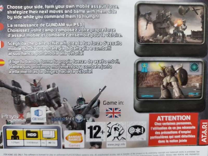 PS3 - Mobile Suit Gundam Target in Sight