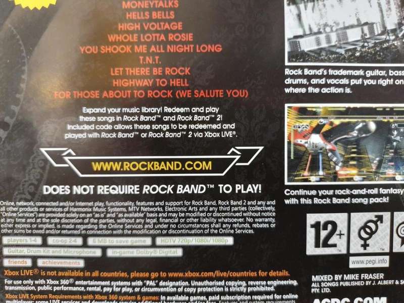 Xbox 360 - AC/DC Live Rockband