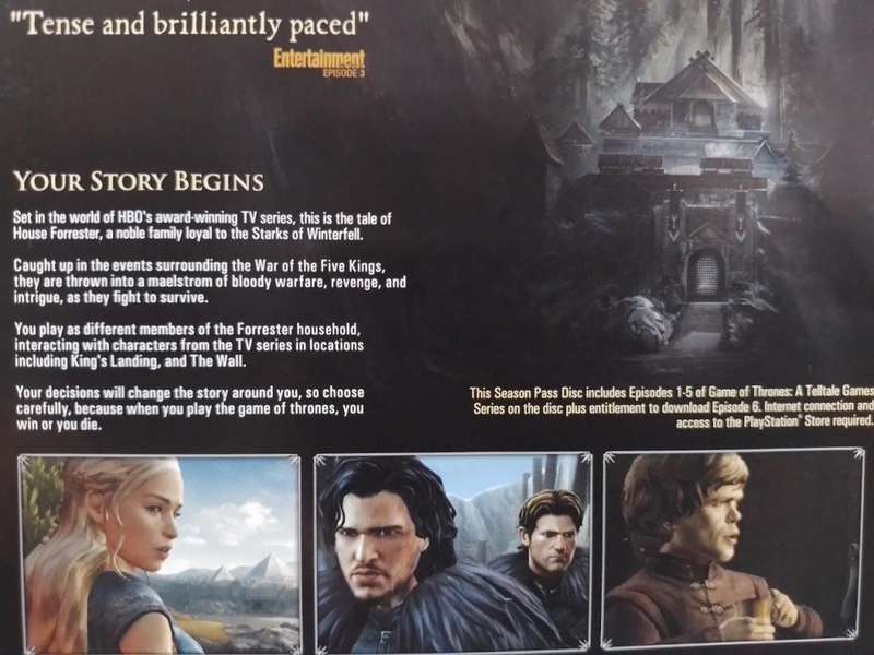 PS3 - Game Of Thrones A Telltale Games Series