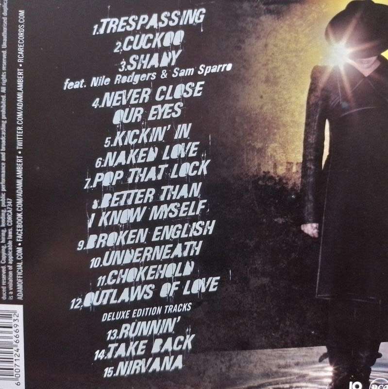 CD - Adam Lambert Trespassing
