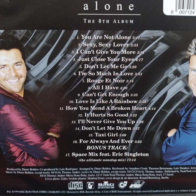 CD - Modern Talking - Alone The 8th Album -CDARI(WF)1322