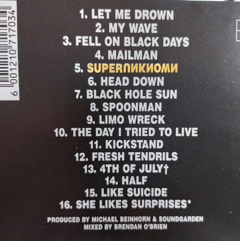 CD - Soundgarden - Superunknown - STARCD 6092