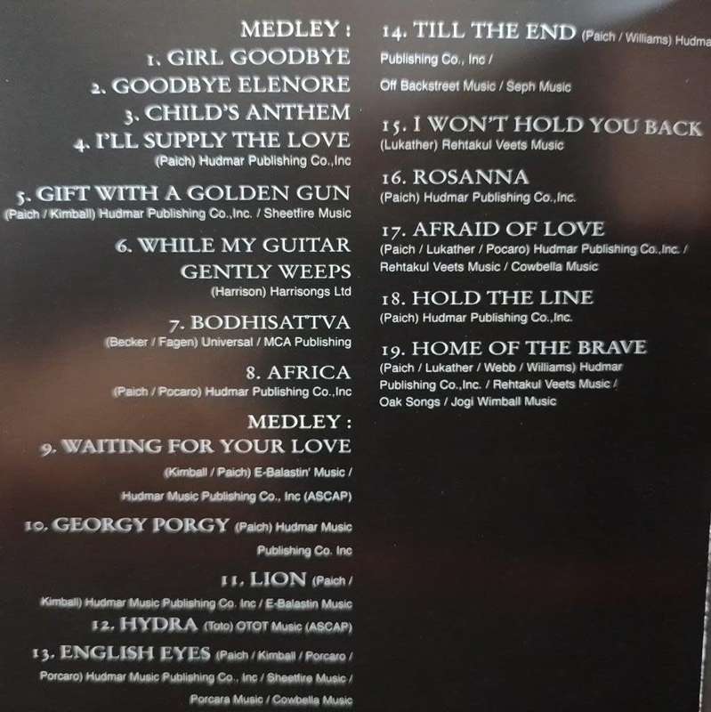 CD - TOTO -  Live In Amsterdam - EAGCD266