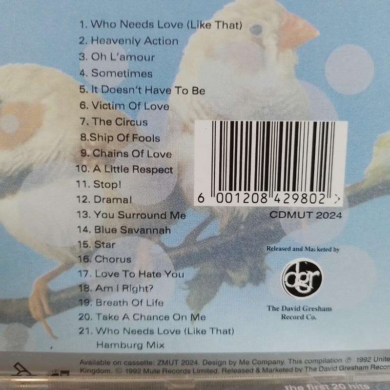 CD - Erasure - Pop! 20 Hits - CDMUT 2024