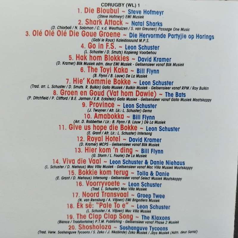 CD - Die Heel Best Rugby Album In Suid Afrika Ooit