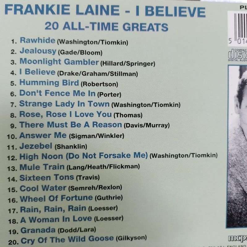 CD - Frankie Laine - I Believe 20 All Time Greats