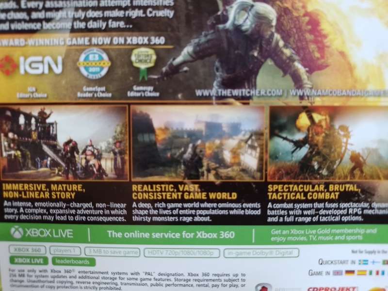 Xbox 360 - The Witcher 2 Assassins of Kings Enhanced Edition - Classics