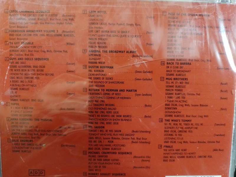 CD - Forbidden Broadway, Vol 3 -  12609 (New Sealed)