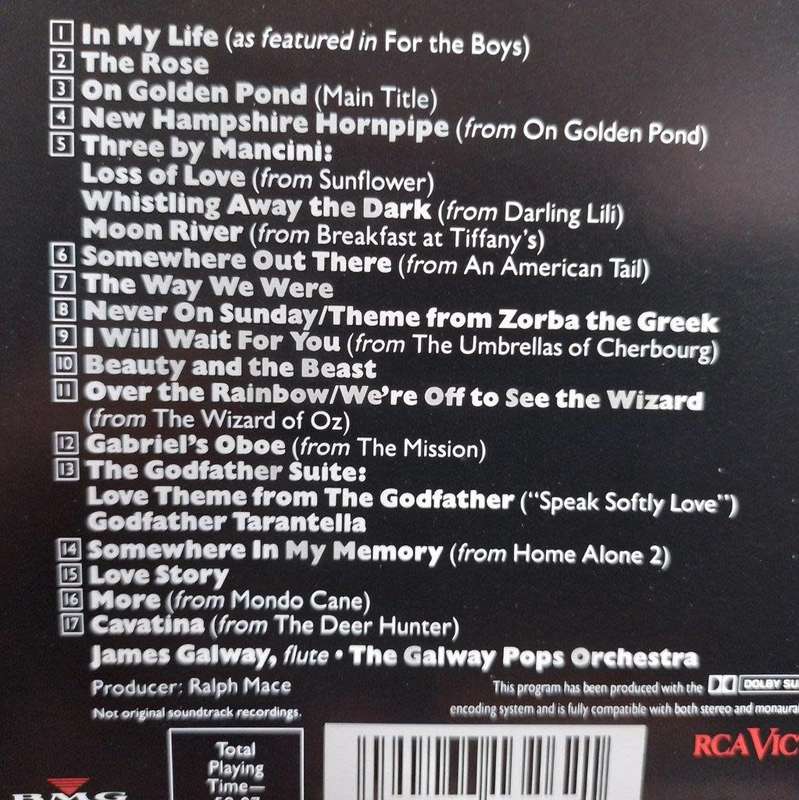 CD - James Galway - Beauty And The Beast - Galway At The Movies