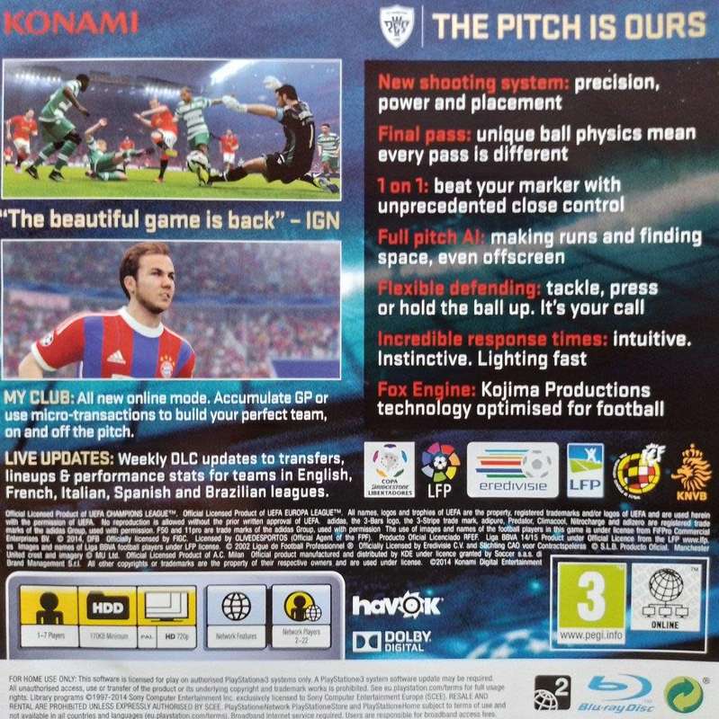 PS3 - Pro Evolution Soccer 2015 PES 2015