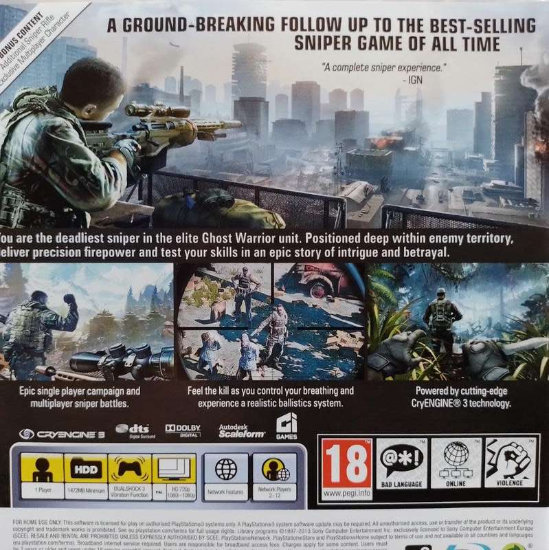 PS3 - Sniper 2 Ghost Warrior Limited Edition