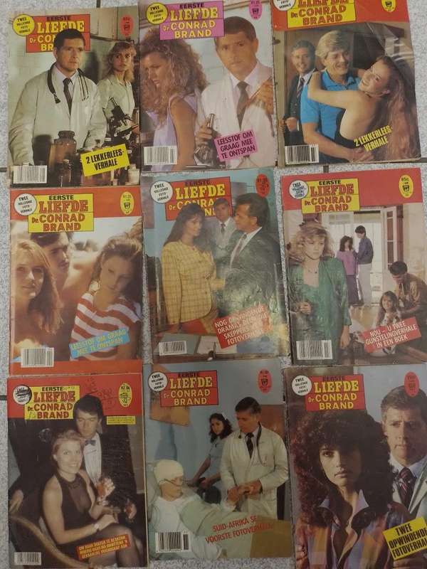 Job Lot of 9 x Vintage Eerste Liefde Dr.Conrad Brand Photo Story Magazines Circa 70`s 80`s
